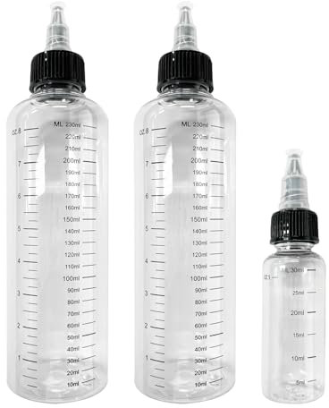 YSDYY 3-teilige Quetschflasche, Waagen-Flüssigkeitsflasche, Ketchup-Spender, Öl- und Essigspender, flüssige Gewürzflasche, Mehrzweck-Quetschflasche