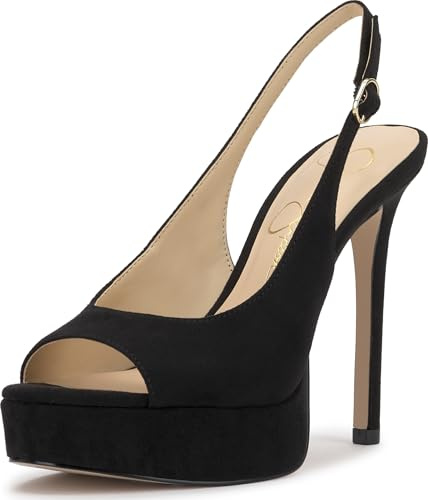 Jessica Simpson Sibilla Slingback Platform Pump, Black Suede, 9