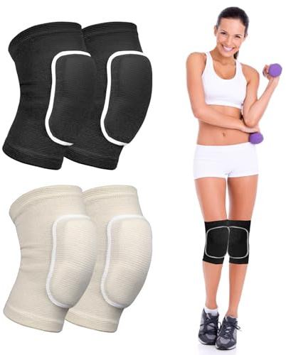 EUYKQNOI 2 Paiaginocchiere pallavolo Ginocchiera Pallavolo Bambina,Ginocchiere Danza Ragazza,Morbido Protezione del Ginocchio per Running Calcio Basket Bici Scooter Ginnastica Ritmica,Nero