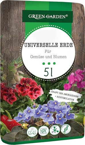 Terreau pour Fleurs 5L pour légumes, Herbes aromatiques et Plantes ornementales | Terreau avec biostimulation et pH Optimal | Le terreau pour légumes favorise la Floraison, Le rendement et la Racines