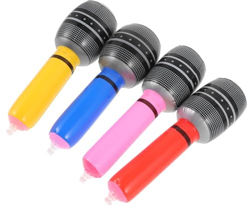 IMIKEYA 4 Pièces Accessoires De Microphone Simulés Faux Microphones Instruments Gonflables Micro Micro Gonflable Karaoké Enfants Rose Microphone Accessoire pour PVC