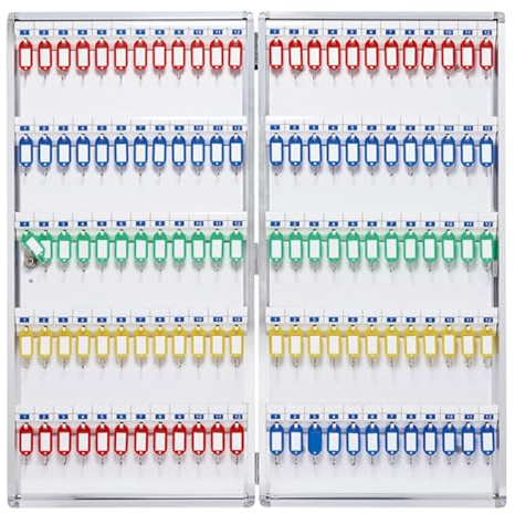Caja de almacenamiento de llaves de metal con cerradura, montaje en pared con etiquetas marcables, caja fuerte para hoteles, escuelas, automóviles y gestión inmobiliaria
