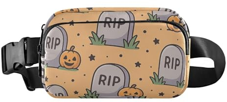 Kyrkogsscen halloween grafisk trendig midjeväska midjeväska för män kvinnor stor kapacitet slunga
