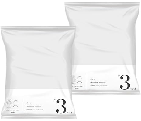 Set di sacchetto di compressione sotto vuoto a 2 a -borsa per il risparmio spaziale per la casa e viaggiare utili essenziali di viaggio che possono facilmente comprimere abiti e asciugamani