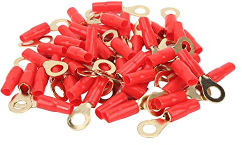 CAPOCORDE IN OTTONE TERMINALI AD ANELLO CONNETTORI CABLAGGIO COLLEGAMENTO 8 CALIBRO CON TERMORETRAIBILE PER SCATOLE DI DISTRIBUZIONE PANNELLI SOLARI