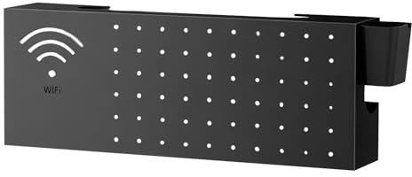 WLAN-Box – Wandhalterung aus Karbonstahl, multifunktionaler Kabel-Organizer, verstecktes Routerregal, belüftete Aufbewahrungshalterung | Modernes Netzwerkzubehör für die Verbindung