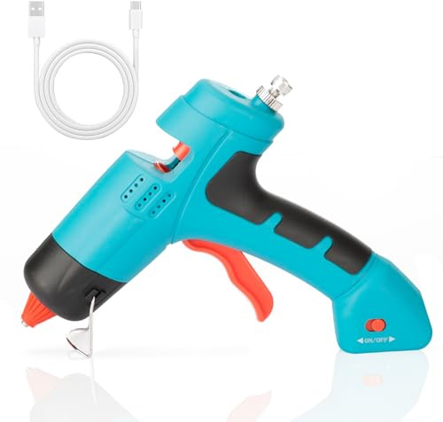 VINATO Pistola Colla a Caldo Senza Fili, Pistola a Caldo Ricaricabile USB Compatto e Leggero per Fai da Te e Riparazioni Domestiche