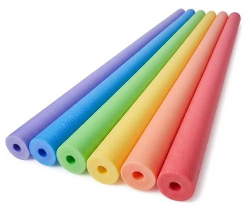 Ameble Confezione da 6 tagliatelle Colorate in Schiuma da 47, 2 Pollici per Piscina e Giochi d'Acqua, galleggianti in Schiuma EPE Brillante per Bambini, Adulti, Divertimento Famiglia, Giochi d'Acqua