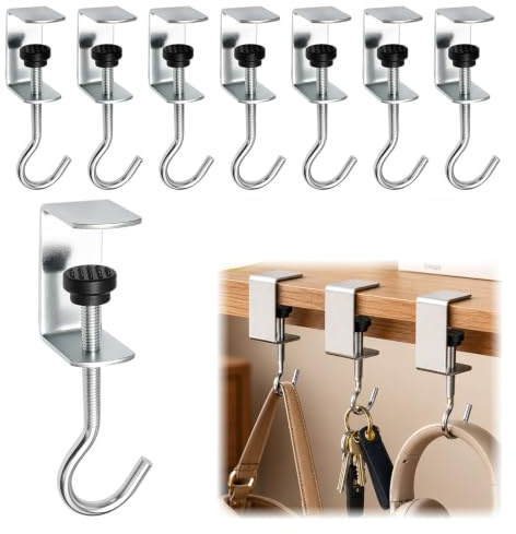 Wismont 8 Pcs Bag Holder for Tables, Handbag Hooks for Tables, | Adjustable Handbag Hangers Hook for Table Desk Under Counter