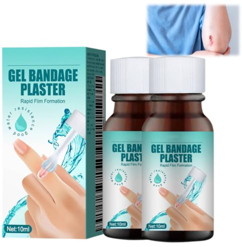2PCS Pansement Liquide Imperméable, Colle à Plaie, Bandage Liquides Colle,Bandage Liquides Gel, Gel De Cicatrisation Des Plaies à Séchage Rapide, pour Coupures et Éraflures, 10ml