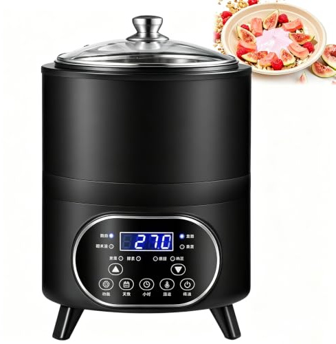 8l/12l Kommersiell Yoghurtmaskin, 400/600w Smart Fermenteringsmaskin För Yo | 400/600W Smart Fermenteringsmaskin för Yoghurt, 24H Timer och Temperaturkontroll 25–80℃, 360° Konstant Fermentering(black,8L)
