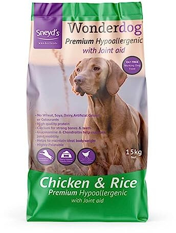 Wonderdog Hypoallergenic Dry Dog Food Chicken & Rice for Sensitive Stomachs & Dietary Sensitivities | 15kg with Joint Care