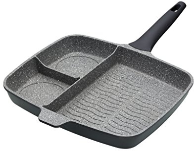 MasterClass Cast Aluminium Induction-Safe Non-Stick All-in-One Frying Pan, 32 cm (12.5), Grey