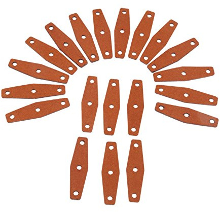 Mgoodoo 20 pz marrone scuro fionda in pelle di mucca sacchetti con foro centrale per la caccia all'aperto catapulte 50x14x8mm