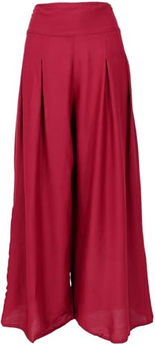 GURU SHOP Boho Hosenrock, Weite Sommerhose - Dunkelrot, Damen, Size:S/M