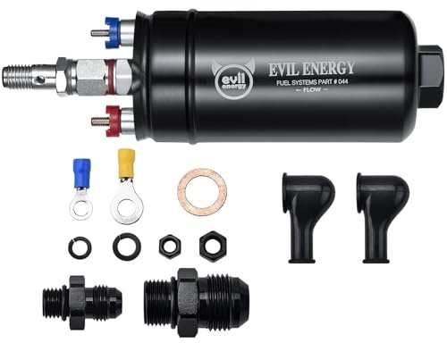 EVIL ENERGY External Inline Fuel Pump 300 LPH High Flow 12V Universal