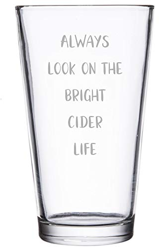 Chichi Gifts - Vaso de pinta personalizable con texto en inglés Always Look On The Bright Sidra Life, diseño con texto Grabado gratuito