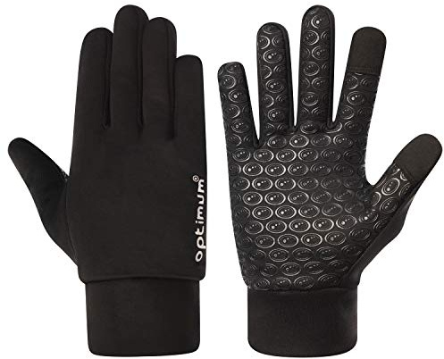 Optimum Sport Unisex Aqua Winter Gloves, Multi-Sport Waterproof Performance in All-Weather Scenarios, Touchscreen Compatible for Running, Cycling, Hiking & Daily Warmth/Protection - XS, Black