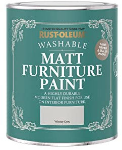Rust-Oleum Grey Furniture Paint in Matt Finish - Winter Grey 750ml