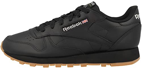 Reebok Femme Classic Leather Baskets, Core Black/Pure Grey 5 Rubber Gum-03, 38.5 EU