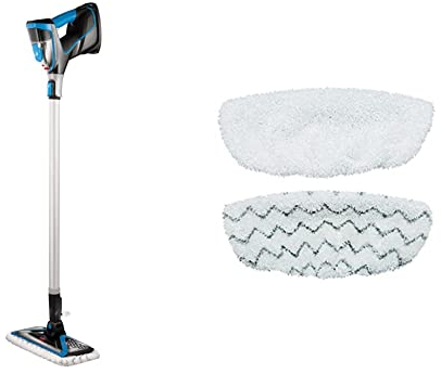 BISSELL PowerFresh Slim Steam | 3-in-1 Steam Cleaner | Converts From Floor Cleaner & Vac & Steam Mop Pads | Replacement Mop Pad For BISSELL Vac & Steam | 1 Delicate Pad, 1 Scrubbing Pad | 1252