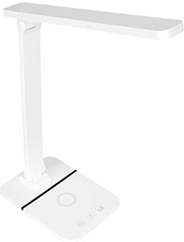 Vikbar LED-bordslampa, Touch Control Dagsljuslampa Stöd Trådlös Laddning Av Telefon, Ögonskydd Dimbar Läslampa, Vinkeljusterbar, 3 Färger Belysning