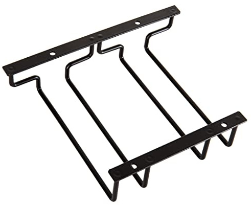 Dianoo 18 cm schwarzes Weinglasregal, Unterschrank-Weingläserhalter, hängende Stielgläser-Regal für Schrank, Küche, Bar, 2 Reihen