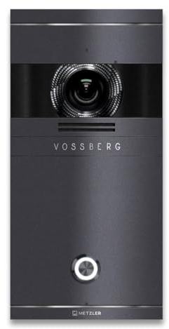 Metzler Video Türsprechanlage 1 Familienhaus | Türklingel mit Kamera FullHD | Opt. 7 Monitor | Smartphone App | Mit Anschluss für Türöffner | Anschluss: LAN POE | Eisenglimmer | VDM10 2.0 Colson