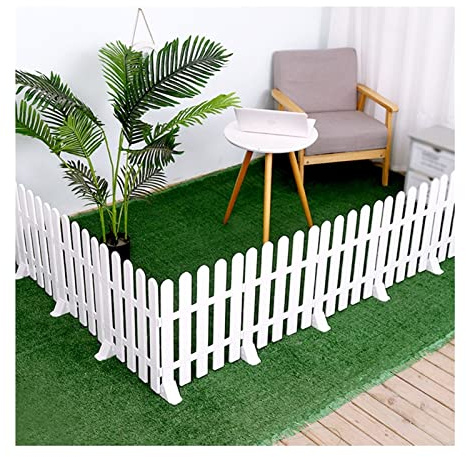 Lot de 4 clôtures décoratives en plastique PVC pour intérieur et extérieur Blanc 40 x 50 cm