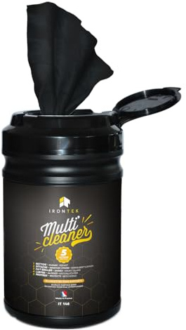 Lingettes Nettoyage Voiture et Moto sans Eau 80 pièces - IRONTEK | IT146 | Carrosserie Jantes Cuir Plastique | Nettoie, Détache, Lustre et Protège | Intérieur & Extérieur | Made in France