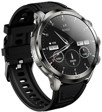 Reloj inteligente Android 4G Full Netcom de 1.97 pulgadas, pantalla esférica amoled de 128 GB de almacenamiento GPS WIFI Descarga reloj inteligente H19 (negro, 8 GB 128 GB)