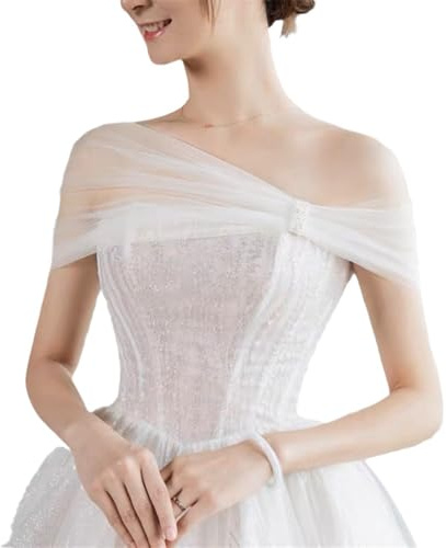 Stola - Abito da sposa da donna, elegante, con strass, regolabile, per matrimoni estivi
