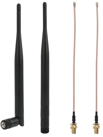 Lot de 2 Antennes Lora 868 MHz, Antenne WiFi SMA Male Omnidirectionnelle 3 dBi, Compatible ESP32, Meshtastic, ESP32 Cam, avec 2 Rallonges IPEX 15 cm, pour Carte Lora OLED, Antenne WiFi PC