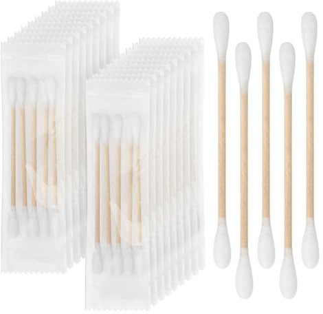 Bastoncillos de algodón, bastoncillos con punta de algodón, empaquetados individualmente, hisopos de algodón de doble extremo. Adecuado para limpieza de oídos, aplicación de maquillaje, hoteles y
