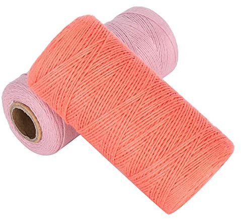 RASTKY 2 Paket med 8/4 Bomullsbroderitråd 250 M Varpgarn, Vävning, Idealmattor, Band och Filtar - Mjuk, Stark och Blekningsbeständig