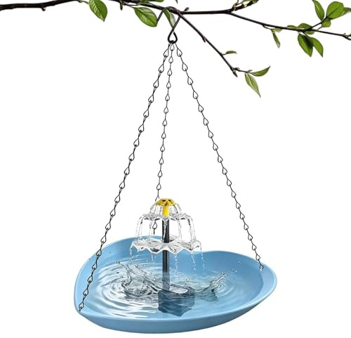 Bebedero para Aves,Alimentado por Energía Solar con Forma de Corazón Resistente a la Intemperie,Fuente Solar para Bañero de Pájaros | Estanques, patios, césped, jardineras, loros, periquitos, cotorras