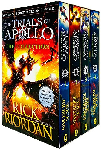 The Trials of Apollo Series Books 1 - 4 Collection Box Set by Rick Riordan (Hidden Oracle, Dark Prophecy, Burning Maze & Tyrant's Tomb)