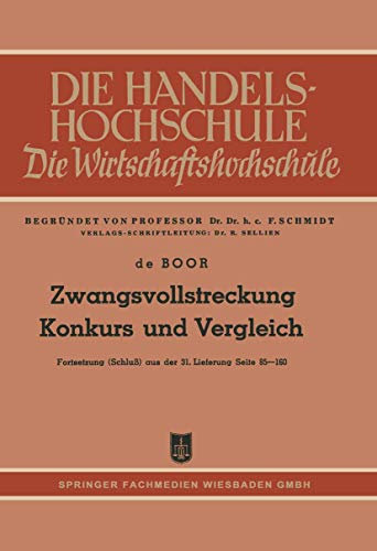 Zwangsvollstreckung Konkurs und Vergleich: Fortsetzung (Schluß) aus der 31. Lieferung Seite 85–160