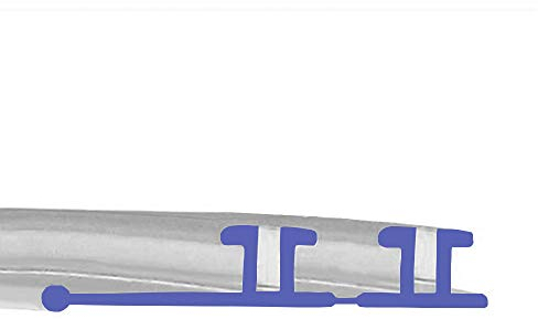 Vertical Joining Double T Clear Pivoting Shower Seal | for Bi Folding Doors | Fits Into Channel | BIF045 (2 Metres)
