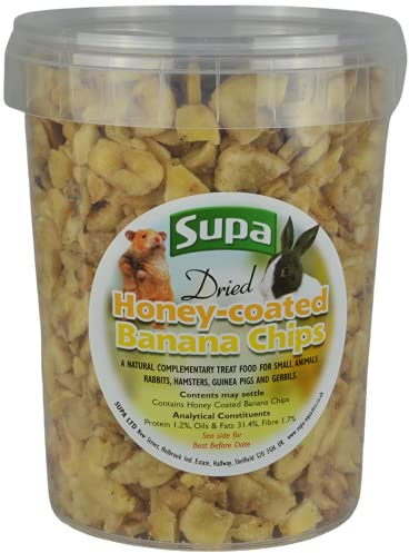 Supa Small Animal Banana Chips, 1 Litre | Made From Human Grade Food Material | Excellent Treat For Your Pet,