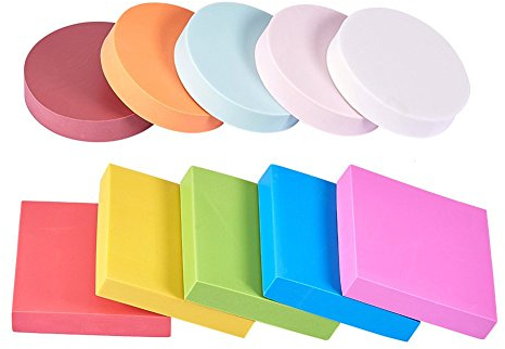NBEADS 10 Stück Gummistempel Schnitzblöcke, Gemischte Farben Quadratische und Runde Stempel Gummiblock Carving Blöcke Stempel Weichgummi für Scrapbooking Postkarten Einladungskarten DIY Projekt