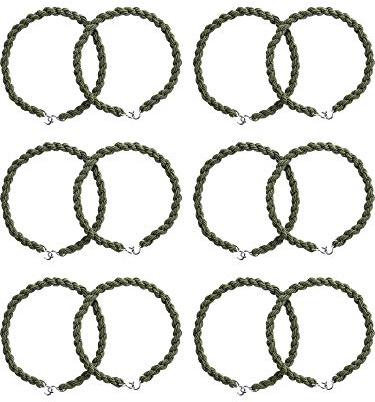 JOVITEC 12 Pieces Military Elastic Boot Straps Shoelace Boot Blousers Military Leg Blousing Straps Garters with Metal Hooks(Green)
