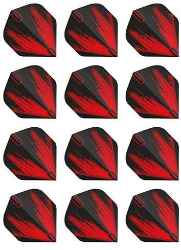 RED DRAGON Hardcore Radical Black & Red Dart Flights - 4 sets Per Pack (12 Dart Flights in total)