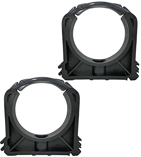 AERZETIX - C51793 set med 2 slangklämmor för väggmontering Ø63 mm – styrfäste för rörkoppling – plast