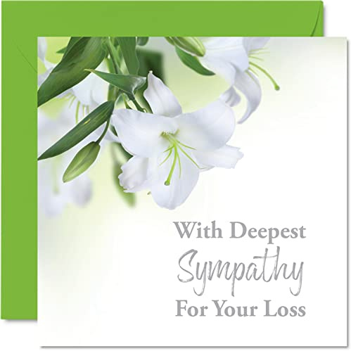 Biglietti di condoglianze – Biglietto di condoglianze con scritta With Deepest Sympathy For You Loss Card adulti 145mm biglietto di auguri condoglianze Thinking of You