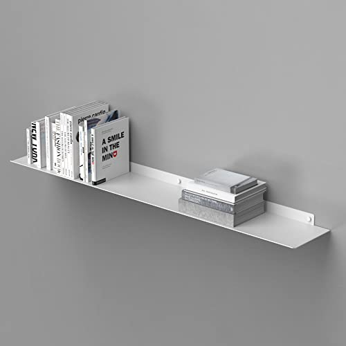RHEINKANT Hein Bücherregal Wandregal Schweberegal Weiß 98 cm | Made in Germany | Aus hochwertigem pulverbeschichtetem Stahl.