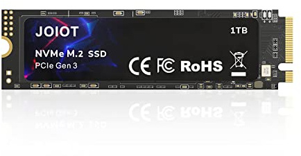 JOIOT 1TB SSD PCle 3.0x4, NVMe M.2 2280, Internal Solid State Drive, Up to 3500MB/s,Storage for PC, Laptops, Gaming and More, V-NAND Technology, Max Speed,Black
