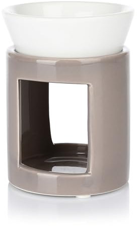 Nordstern Duftlampe Aromabrenner - Diffuser aus Keramik für ätherische Öle, Duftöl oder Duftwachs - Stövchen mit Duftschale für Teelicht