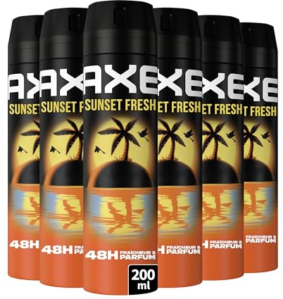 Axe Suprême Déodorant Homme Spray Sunset Fresh 48h Fresh & Parfum LOT DE 6 (200 ml)