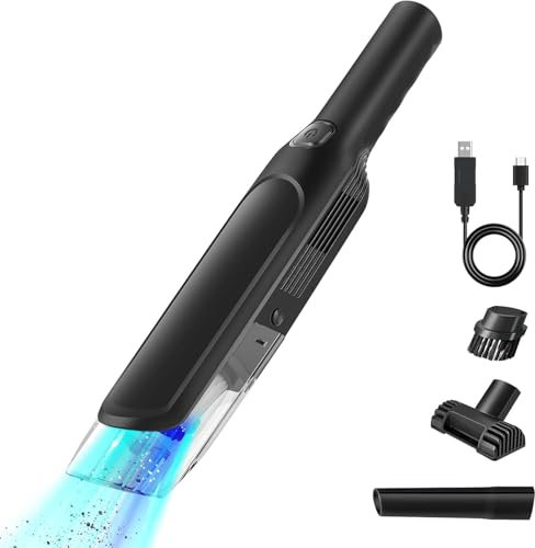 Handheld Vacuum Cleaner,Car Vacuum Cleaner Cordless with 2x2000mAh Battery,Portable 6000PA Mini Handheld Vacuum Cordless for Pet Hair, Household